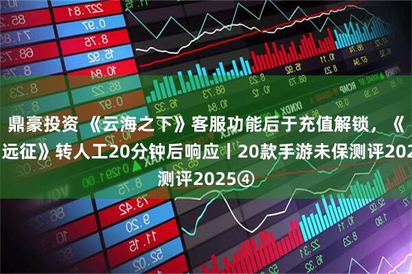 鼎豪投资 《云海之下》客服功能后于充值解锁，《剑与远征》转人工20分钟后响应丨20款手游未保测评2025④